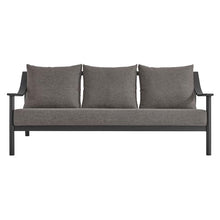 Modway Terrace Aluminum Outdoor Patio Sofa in Carbon Graphite