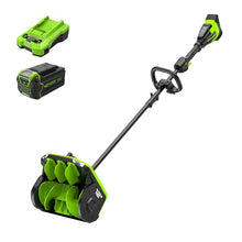 Greenworks 40V 12in Brushless Snow Shovel with LED Light, Directional Chute Control, and Enclosed Battery Cover with 4.0Ah Non-USB Battery and 2A Single Port Charger