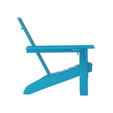 Flash Furniture Halifax Adirondack Chairs Set of 4 with Cup Holders, Weather Resistant Poly Resin Blue