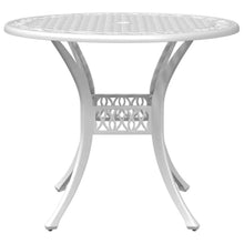 VGLQNRPT 3 Piece Bistro Set White Cast Aluminum Outdoor Patio Furniture with Garden Table and 2 Chairs