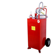Nurxiovo Pro 30 Gallon Gas Caddy Hand Siphon Fuel Diesel Transfer Pump Portable Fuel Storage Tank Rolling Gasoline Can for Car Boat ATV with Wheels