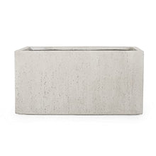 Christopher Knight Home Vanessa Outdoor Modern Large Cast Stone Rectangular Planters (Set of 2), White