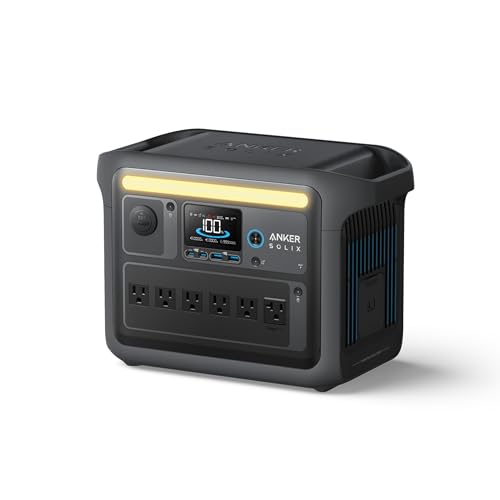 Anker SOLIX C1000 Portable Power Station (Black), 1,056Wh, 1,800W, Camping
