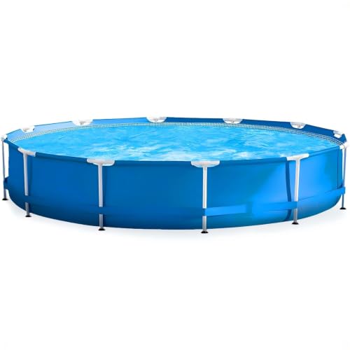 12ft x 30in Round Metal Frame Above Ground Swimming Pool, Pump Not Included