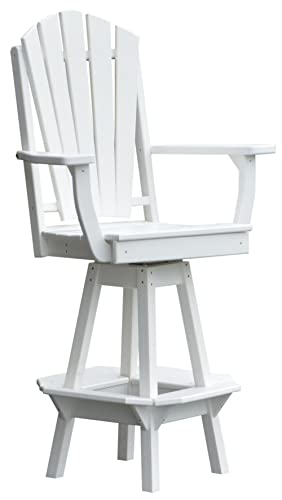 Furniture Barn USA Poly Lumber Adirondack Swivel Bar Chair with Arms White