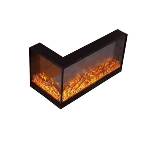 Atomized Fireplace Insert LED Decorative Fireplace with Remote Control Left Side L-Shaped Fireplace Household(Small)