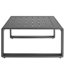 Modway Lirienne Aluminum Outdoor Coffee Table in Gray - 47 Inch Weather-Resistant Modern Rectangle Patio Table with Slatted Top