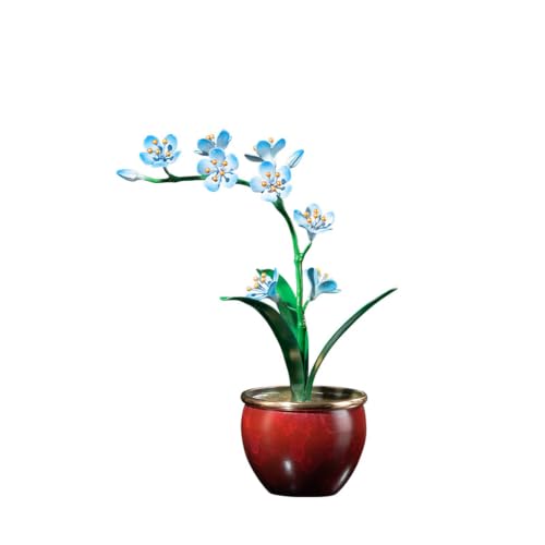 Huuhhxkk Elegant Copper Orchid Bonsai Sculpture (10.4" x 7.9" x 13")