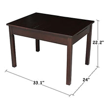 IC INTERNATIONAL CONCEPTS Table with 4 Mission Juvenile Chairs Rich Mocha