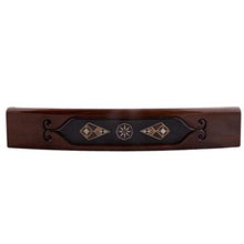 Helena Wood Art Wooden Mosaic Inlaid Oval Rummy Game Set Black