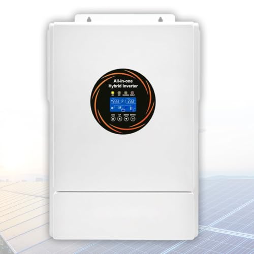 5000W Split Phase Hybrid Solar Inverter 48V to 220V AC with MPPT Max 6400W PV Input Low Frequency Pure Sine Wave AC Charger for Solar Power Systems and Sheds(Single Phase)