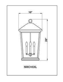 Z-Lite 4 Light Outdoor Chain Mount Ceiling Fixture Black
