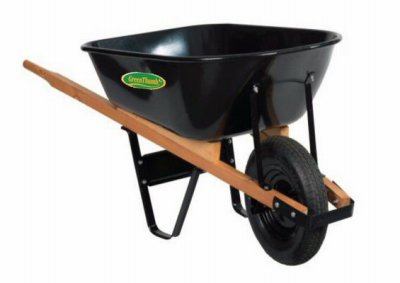 Green Thumb Steel Wheelbarrow 6 Cu.ft. Black