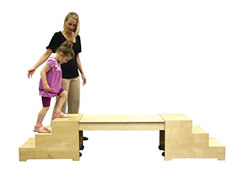 Abilitations Versatile Wide Steps and Bridge Set Natural Wood