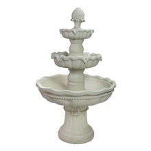 Sunnydaze 51" 3-Tier Large Outdoor Water Fountain, Pineapple Top, Off White