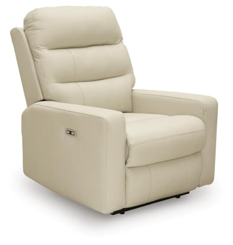 Signature Design by Ashley Leather Power Recliner Chair, Canvas