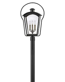 Hinkley Yale Large Outdoor Three Light Post Mount Lantern, Black Finish