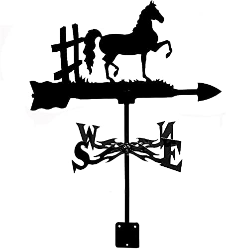 Weather vanes Metal Weathervane Outdoor Stainless Steel Weather Vanes Wind Vane Direction Wind Speed Direction Indicator for Farm Yard Garden Gazebo Decorations (Vintage Car Automobile) (Horse)