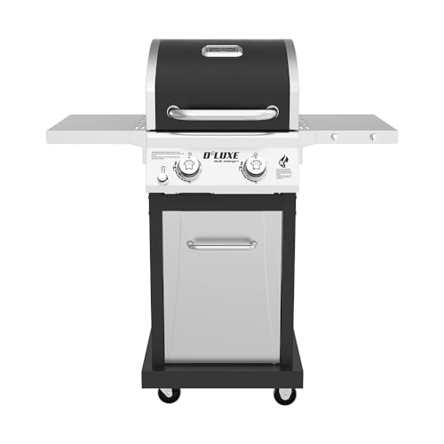 Nexgrill Deluxe 2-Burner Gas Grill, Compact with Foldable Shelves & 2 Hooks