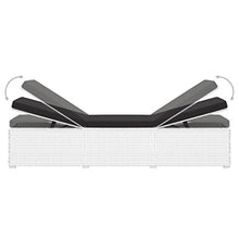 3 Piece Patio Sun Loungers with Tea Table,Outdoor Lounge Chaise, Lounger for Pool, Beach Sun Tanning Chair,Outdoor Bed,Deck Chair, Poly Rattan Brown (White 76.8" x 23.6" x 12.2" (L x W x H))