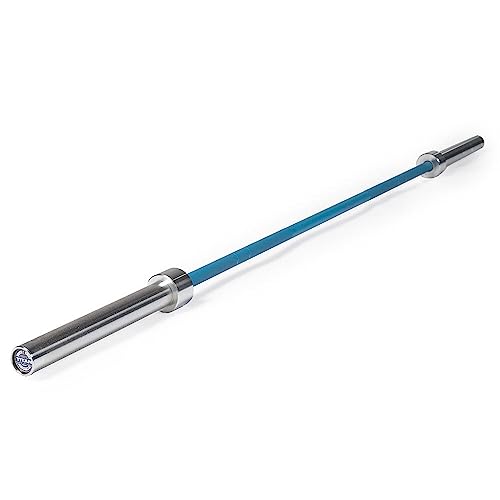 Titan Fitness 20 KG 28.5MM TITAN Series Olympic Barbell, USA Made Multipurpose Bar, Blue Cerakote