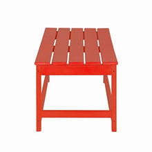 WO Home Furniture HDPE Adirondack Chairs Tables Set of 7 PCS Poly Outdoor Coffee Square Side End Tables UV/Weather Resistant for Patio, Balcony, Backyard, Porch, Garden, Lawn (Red)