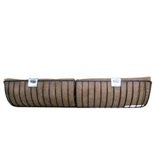 72 inch Window Hayrack Planter with Coco Liner - Black PVC Coated