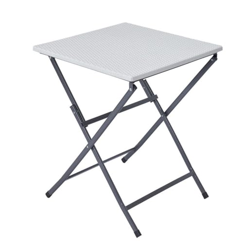 NRFJFOP Combination of Rattan Tables Chairs Outdoor Stalls Courtyard White Folding Coffee Table