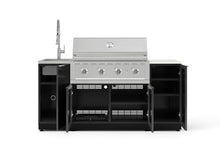 NewAge Products Classic Series 5PC Aluminum Black Modular Outdoor Kitchen Grill Island with 40" Performance Grill NG - 24"D x 72"W x 57.15"H
