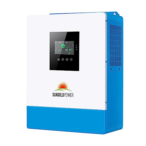 SUNGOLDPOWER UL1741 5000W DC 48V Pure Sine Wave Solar Inverter All in One,120V AC Output,100A MPPT Solar Charger and 40A AC Battery Charger,for Back Up,Cabin,Off Grid System (Support Parallel)