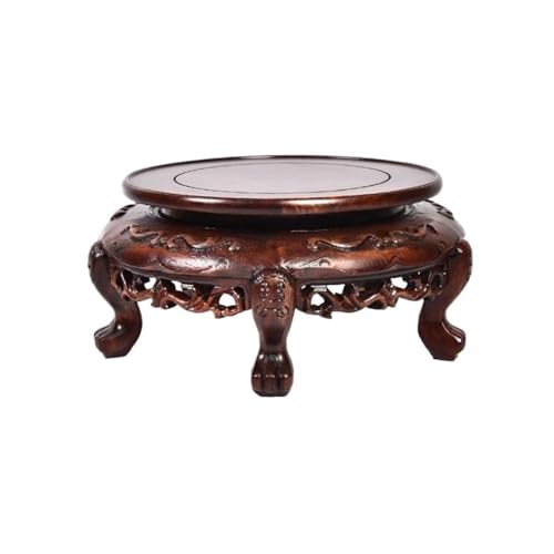 LUYOUBOZHU Vase Stand Retro Chinese Style with Foot Rosewood Base, for Bonsai Teapot Vase Display Stand(Medium)