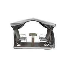 4-Seat Outdoor Glider Benches with Canopy, Retro Metal Glider Chair with Aluminum Frame, Patio Swing Chair for Outside,Garden,Lawn