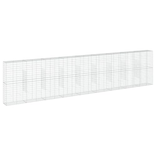vidaXL Gabion Basket with Cover 354.3"x19.7"x78.7" Galvanized Iron