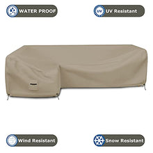 Covers & All L Shape Sectional Sofa Couches, 12 Oz Waterproof Sofa Cover, Tear & UV Proof Furniture Protector Cover with Handles & Air Pockets (Left Side Sofa, 90" x 120" x 33" x 35", Beige)