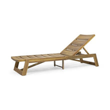 Christopher Knight Home Maki Outdoor Acacia Wood Chaise Lounge Set of 2 Teak Yellow Cream