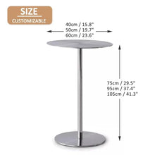 Stainless Steel Modern Sofa End Table for Living Room - Tall Bistro Pub Table for Patio or Balcony - Freestanding Breakfast Desk or Coffee Table,One Color-50x75cm