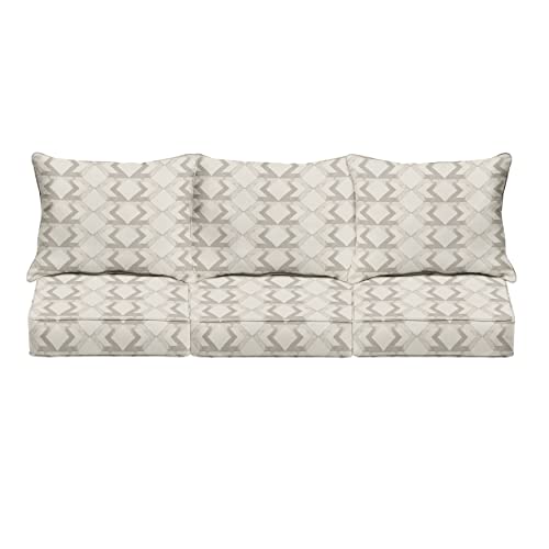 Sorra Home Outdura Outdoor/Indoor Bench Cushion, 27in x 30in x 5in, Natural