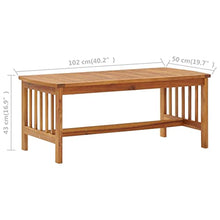 KLGBNCVE 5 Piece Patio Lounge Set with Coffee Table, Solid Acacia Wood Outdoor Furniture Set with Slatted Tabletop and Curved Backrest Chairs
