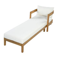 Christopher Knight Home Tila Acacia Wood Chaise Lounge Chair Outdoor Set of 4 with Removable Cushion, Solid Wood Patio Chaise Lounge with Cushion, Outdoor Sun Lounger, Poolside Seating, Teak+Beige