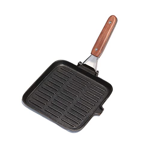 Outdoor Camping Portable Cast Iron Folding Beef Pan Frying Grill Barbecue Utensils