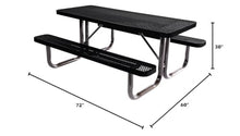 COATEDOUTDOORFURNITURE 6Ft Rect Picnic Table, Expanded, Black