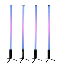 Rockville 4X Rock Saber Black Rechargeable DJ/Stage Pixel Tube Lights