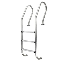Swimming Pool Escalator 304 Stainless Steel Swimming Pool handrail Ladder with 3-Layer Anti-Slip Ladder no Embedded/Silver / 50×60×161cm (Silver 50×60×161cm) (Silver 50×60×161cm)