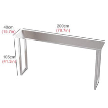 Bar Table, Stainless Steel 41.3" Height Pub Table, High Top Table Rectangular Bar Table Console Table Dining Coffee Table, for Porch, Garden, Balcony, Indoor, Outdoor, Easy to Set Up ( Size : L-78.7in