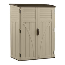 Suncast Outdoor Storage Shed, Water Resistant Resin Vertical Outdoor Storage Cabinet for Patio, Garden Tools, Cushions, & Equipment, Weatherproof Multi-Wall Design, 54 cu. ft., Made in USA