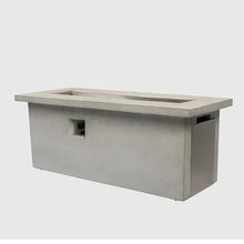 61 Inch Propane Gas Fire Pit Table, 60000 BTU Rectangular Concrete Patio Fireplace with Lid, Hidden Tank Holder, Side Storage, Electronic Ignition, Outdoor Heating Table for Backyard