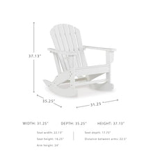 Signature Design by Ashley Sundown Treasure HDPE Patio Rocking Chair, White