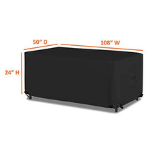 Covers & All Rectangular/Oval Outdoor Table Cover 18 Oz Waterproof - Rectangle Table Cover with 100% Weather Resistant - with Air Pocket and Drawstrap for Snug Fit (108" W x 50" D x 24" H, Black)