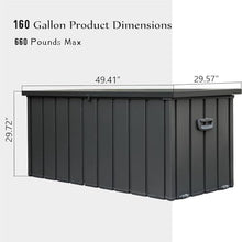 Cvqza 160 Gallon Outdoor Storage Box, Waterproof Patio Storage Bin for Cushions, Pillows, Garden Tools, Lockable, Versatile for Backyard, Garden, Poolside Use, Durable and Spacious