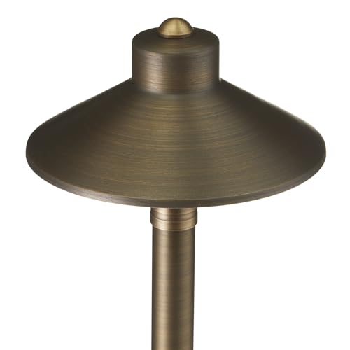 VOLT 15-Pack 12V Cast Brass Flat Hat Path Lights with 3W 2700K LED Bulbs Bronze